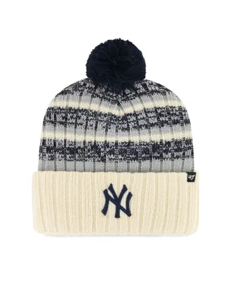 Men's '47 Brand Natural New York Yankees Tavern Cuffed Knit Hat with Pom