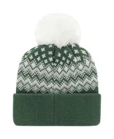 Women's '47 Brand Green Michigan State Spartans Elsa Cuffed Knit Hat with Pom