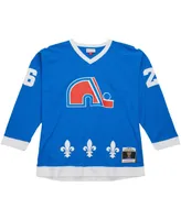 Men's Mitchell & Ness Peter Stastny Blue Distressed Quebec Nordiques Vintage-Like Hockey 1980/81 Line Player Jersey