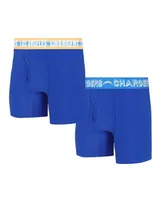 Men's Concepts Sport Los Angeles Chargers Gauge Knit Boxer Brief Two-Pack