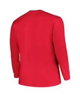 Men's Profile Red Louisville Cardinals Big and Tall Two-Hit Long Sleeve T-shirt