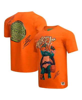 Men's and Women's Freeze Max Orange Teenage Mutant Ninja Turtles Mikey Defender Graphic T-shirt