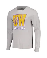 Men's Blue 84 Gray Distressed Washington Huskies Rowing the Boys Boat Long Sleeve T-shirt