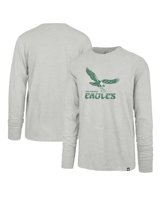 Men's '47 Brand Gray Distressed Philadelphia Eagles Premier Franklin Long Sleeve T-shirt