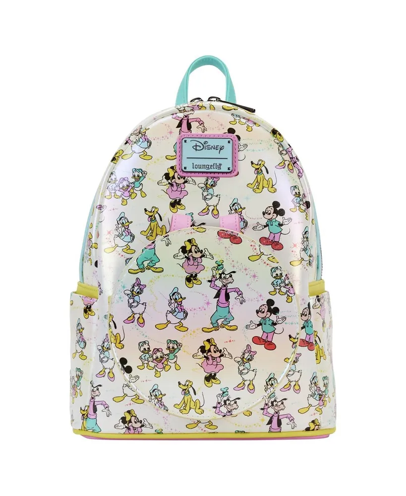 Loungefly Little Boys and Girls Disney Disney100 Classic All-Over Print Iridescent Mini Backpack with Ear Headband