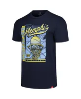 Men's and Women's Sportiqe Navy Distressed Memphis Grizzlies Swish Super-Soft Comfy Tri-Blend T-shirt