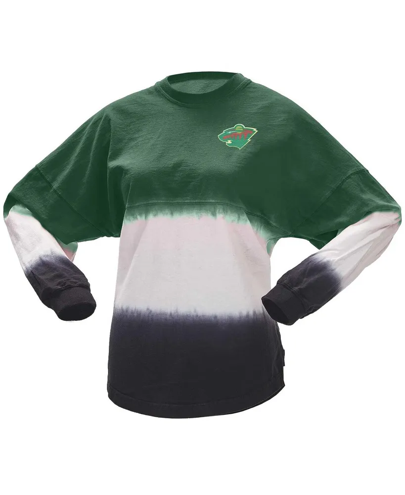 Women's Spirit Jersey Green, Black Minnesota Wild Ombre Long Sleeve T-shirt
