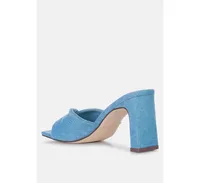Soft Flirt Italian Block Heel Denim Sandals