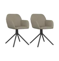 Swivel Dining Chairs 2 pcs Light Gray Velvet