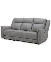 Addyson 88" 3-Pc. Leather Sofa with 3 Zero Gravity Recliners Power Headrests, Created for Macy's