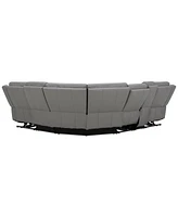 Addyson 117" 6-Pc. Leather Sectional with 2 Zero Gravity Recliners Power Headrests and 1 Console, Created for Macy's