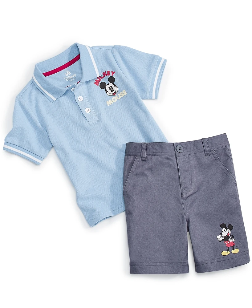 Disney Baby Mickey Tipped Polo Shirt & Shorts, 2 Piece Set