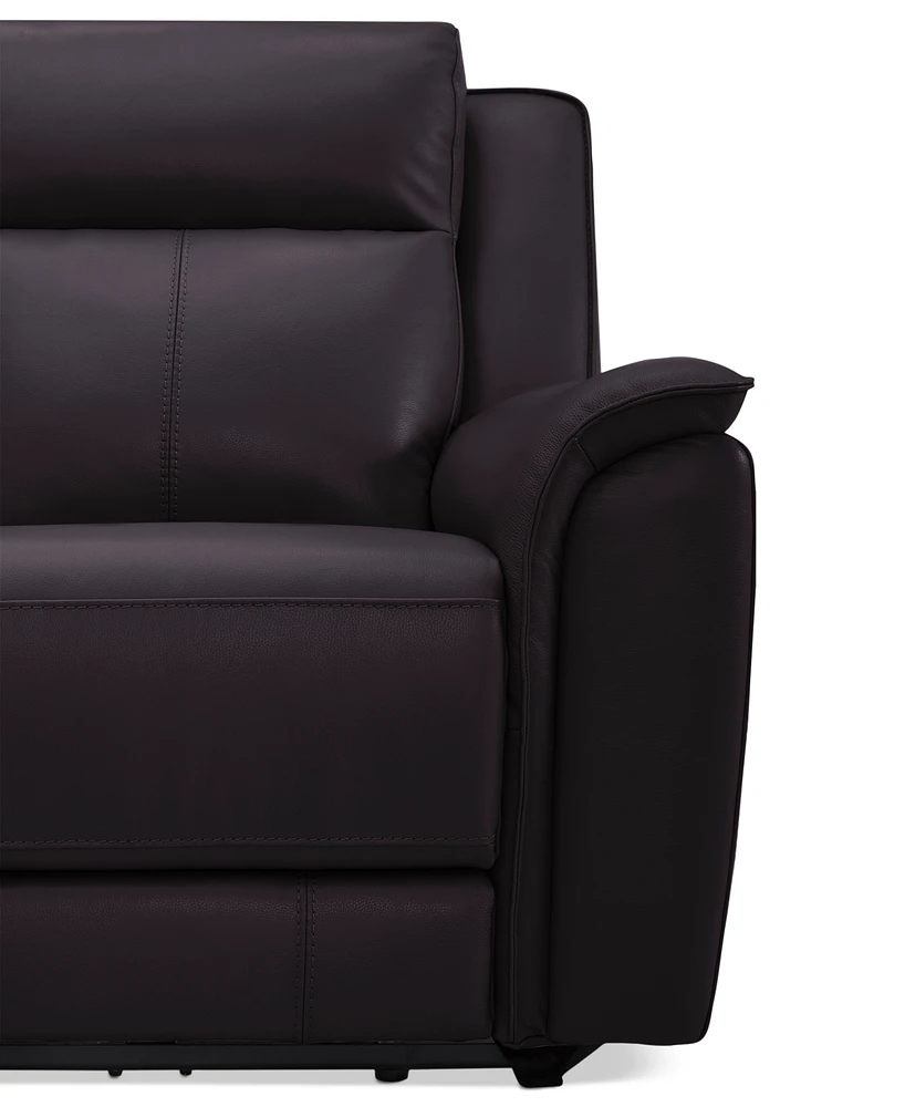 Addyson 117" 5-Pc. Leather Sectional with 3 Zero Gravity Recliners Power Headrests, Created for Macy's