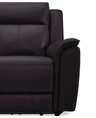 Addyson 117" 5-Pc. Leather Sectional with 3 Zero Gravity Recliners Power Headrests, Created for Macy's