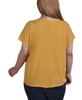 Ny Collection Plus Size Short Sleeve Top with Cutouts and Hardware