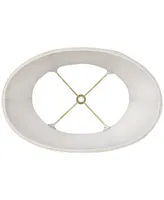 Cream Small Oval Lamp Shade 9" Wide and 6.5" Deep at Top x 12" Wide and 8" Deep at Bottom x 9" Slant (Spider) Replacement with Harp - Springcrest