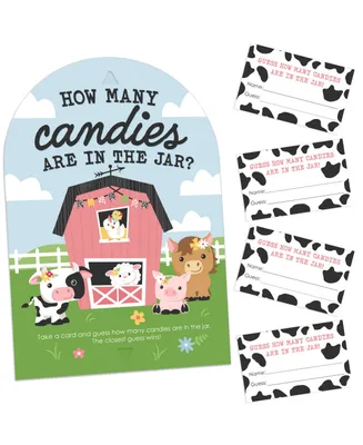 Girl Farm Animals - How Many Candies Game - Candy Guessing Game