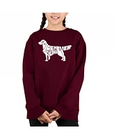 Golden Retriever- Big Girl's Word Art Crewneck Sweatshirt