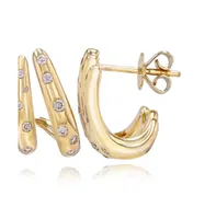 Alev Jewelry Aj by Alev Three Waves Scattered White Topaz Wrap Earrings