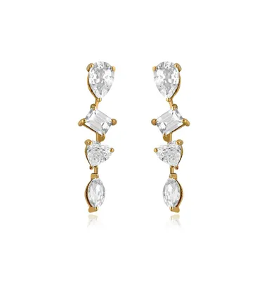 Alev Jewelry Aj by Alev Multi Shape Drop White Topaz Earrings