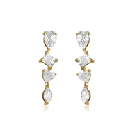 Alev Jewelry Aj by Alev Multi Shape Drop White Topaz Earrings