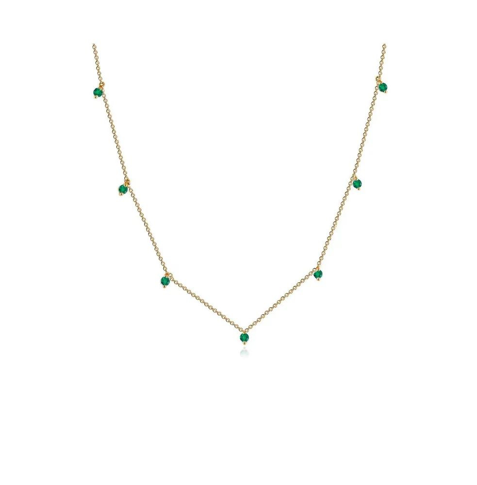 Alev Jewelry Aj by Alev Seven Dangling Emeralds Necklace