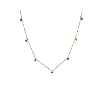 Alev Jewelry Aj by Alev Seven Dangling Emeralds Necklace