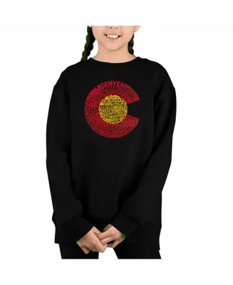 Colorado - Big Girl's Word Art Crewneck Sweatshirt