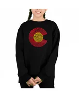 Colorado - Big Girl's Word Art Crewneck Sweatshirt