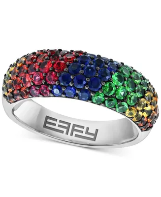 Effy Multi-Gemstone Pave Cluster Ring (2-5/8 ct. t.w.) in Sterling Silver
