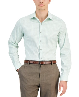 Alfani Men's Slim-Fit Temperature Regulating Geo-Print Dress Shirt, Created for Macy's