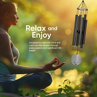 Nature's Melody Aureole Tunes Wind Chimes - 6-Tube Outdoor Windchime, B Pentatonic Scale 28 Inch