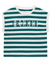 Guess Big Girls Short Sleeve Stripe T-shirt with Applique