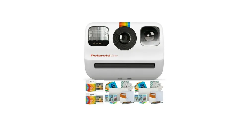 Buy Polaroid GO Everything Box Bundle with Polaroid GO Color Film (2-Pack),  3 Magnetic and 10 Hanging Frames and Storage Box, Postcard Set (20-pack)  with Metallic Pen Set (5 Items) Online at