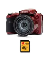 Kodak Pixpro AZ425 Astro Zoom 20MP Camera With 42x Zoom (Red) with 32GB Sd