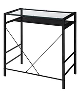 Office Star 30.25" Glass, Steel Zephyr Computer Desk