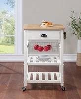 Office Star 33.75" Wood Hampton Kitchen Cart