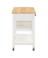 Office Star 34.25" Wood Stafford Kitchen Cart