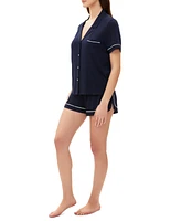 Gap Women's 2-Pc. Notched-Collar Short Pajamas Set