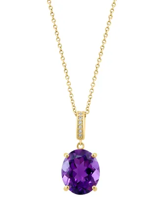 Effy Amethyst (4-3/8 ct. t.w.) & Diamond Accent 18" Pendant Necklace in 14k Gold