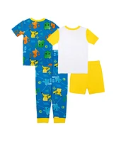 Pokemon Big Boys Cotton 4 Piece Pajama Set