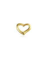 Bling Jewelry Petite Minimalist Helix14K Yellow Gold Cartilage Ear Lobe Piercing Symbol Of Love Open Heart Stud Earring Daith 1 Piece