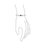 Bling Jewelry Couples Bff Infinity Irish Celtic Love Knot Bangle Bracelet For Women Red Cz Oval Sterling Silver 7 Inch