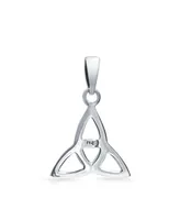 Bling Jewelry Small Celtic Love Knot Swirling Triquetra Trinity Viking Pendant Necklace For Women Sterling Silver