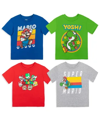Super Mario Nintendo 4 Pack Graphic T-Shirt Toddler| Child Boys