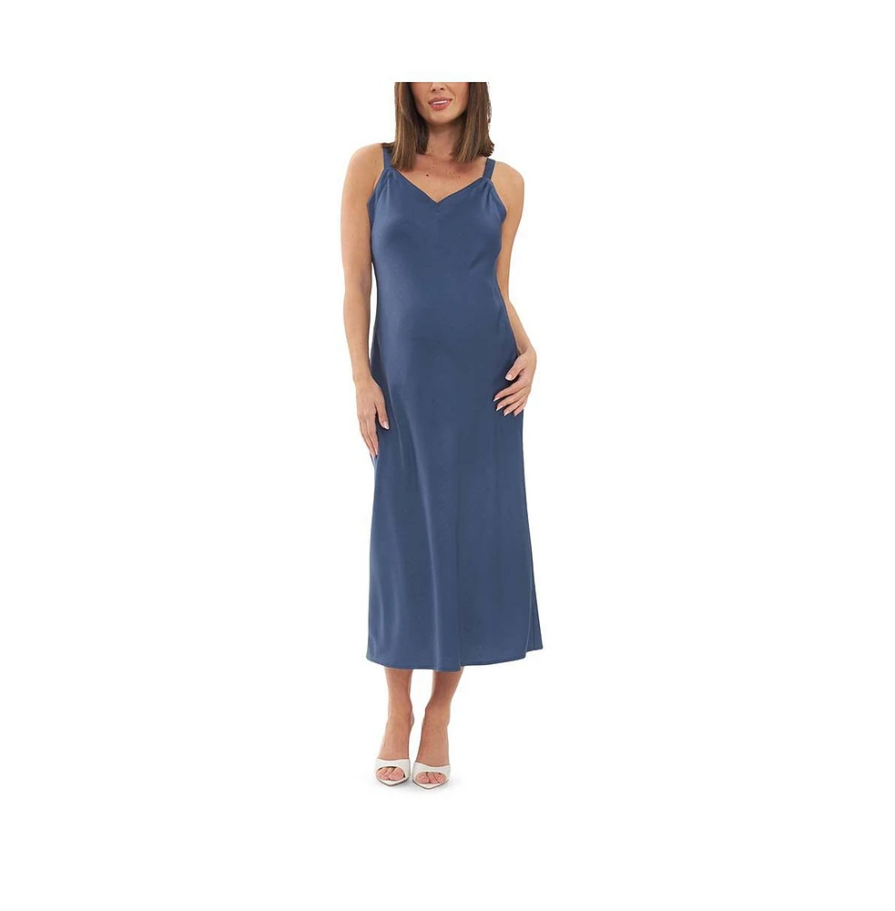 Ripe Maternity Harlow Slip Dress Deep Blue