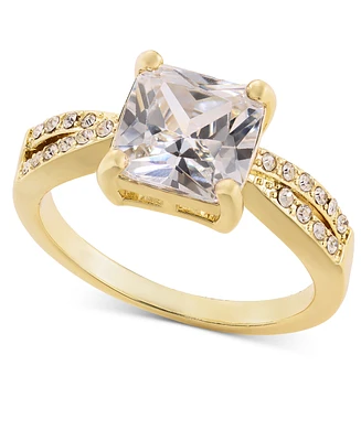 Charter Club Gold-Tone Pave & Square Cubic Zirconia Ring, Created for Macy's