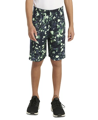 adidas Big Boys Aeroready Elastic-Waist Printed Pebble Camo Shorts
