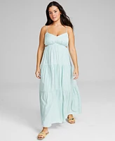 And Now This Women's Side-Cutout Tiered Maxi Dress