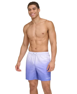 Calvin Klein Men's Gradient Striped 7" Volley Swim Trunks